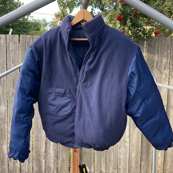 NWT Tempco Navy Blue Polyfill Down Waterproof Zip Puffer Coat Men’s S - Picture 4 of 13